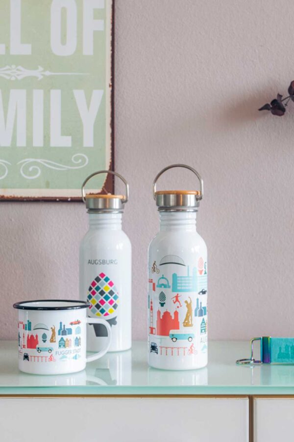 Augsburg Isolierflasche – 500ml mit Stadt-Motiv und Tragegriff – Bild 2